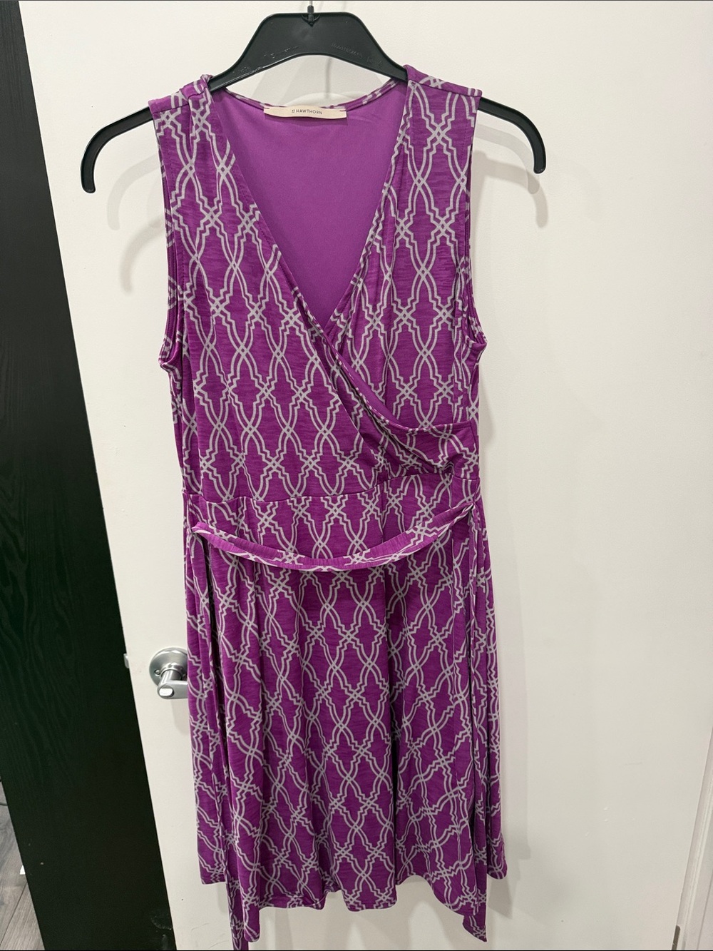 41 Hawthorn Purple Sleeveless Wrap-Style Midi Dress
